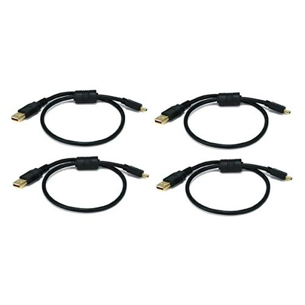 White 1.5 Feet Gold Plated eDragon 5 Pack USB 2.0 A Male to Mini-B 5pin Male 28/24AWG Cable with Ferrite Core White 1.5 Feet Gold Plated eDragon 5 Pack USB 2.0 A Male to Mini-B 5pin Male 28/24AWG Cable with Ferrite Core